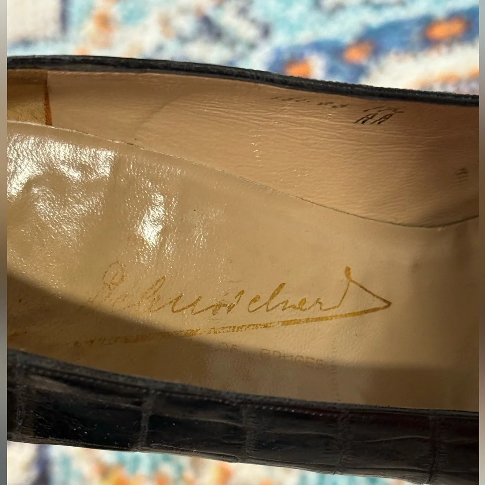 7.5 AA — Vintage croc leather heels - Debusschère of Bruges - Picture 5 of 7